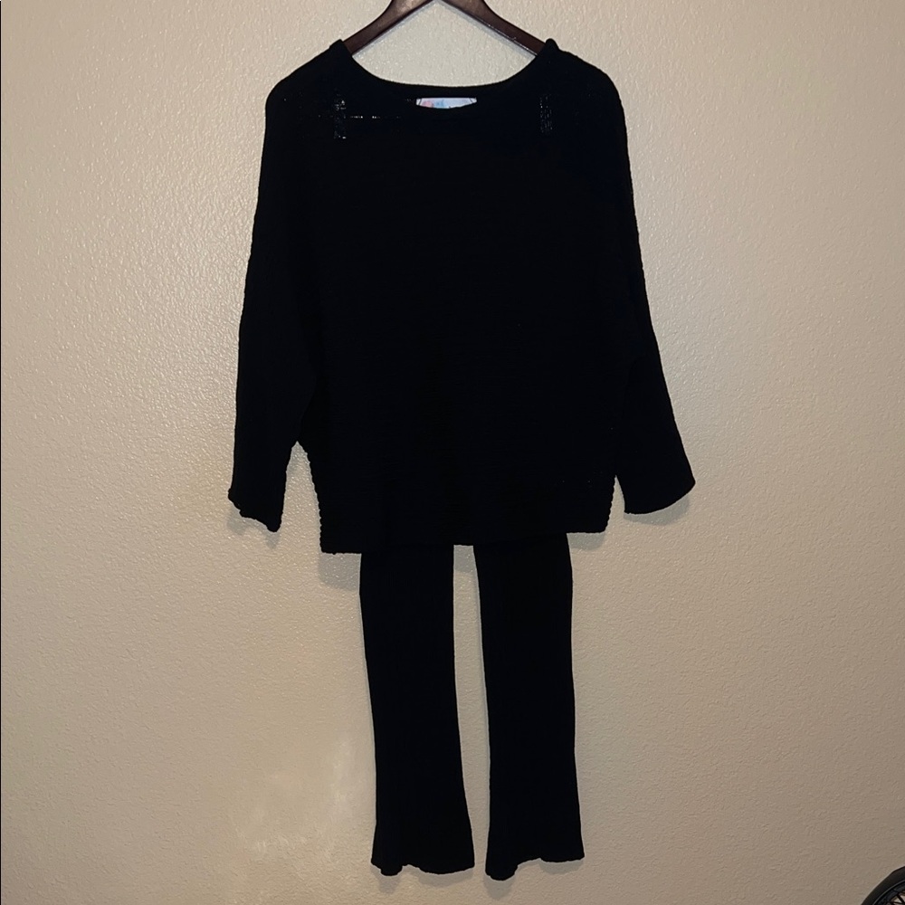 Free People Black Crew Neck Sweater Set